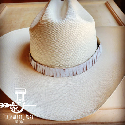 **White Chateau Embossed Leather Hat Band Only 950t