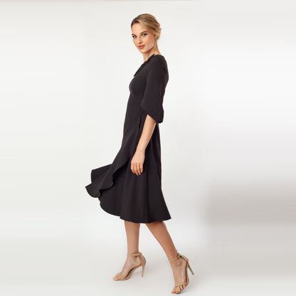 Tulip Sleeve T-length Fit & Flare Dress
