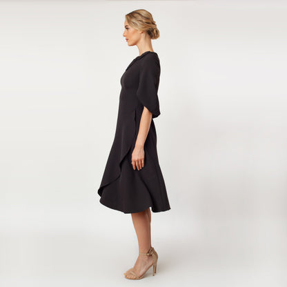 Tulip Sleeve T-length Fit & Flare Dress