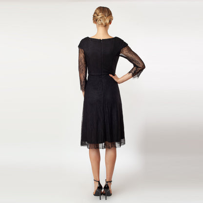 Pleated Center Fit & Flare Dress