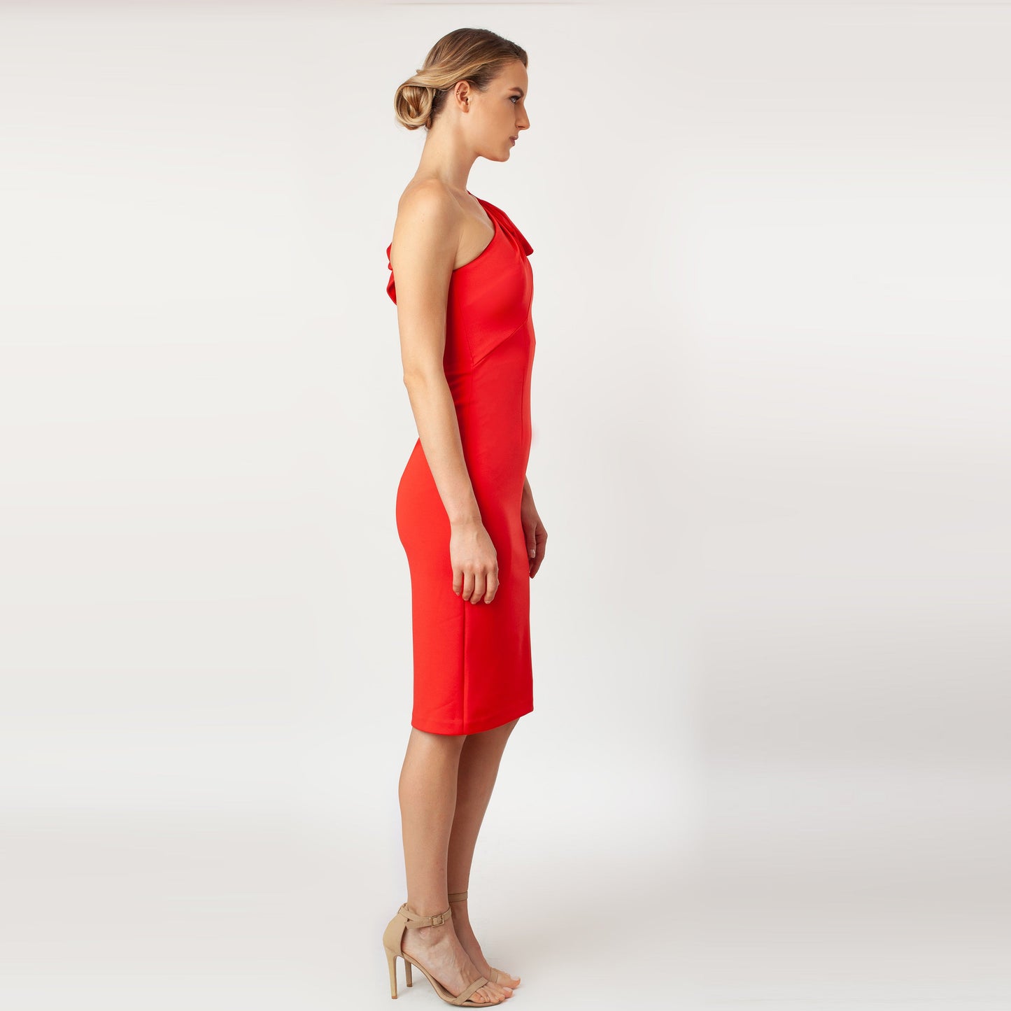 One Shoulder Bow Sleeve Sheath