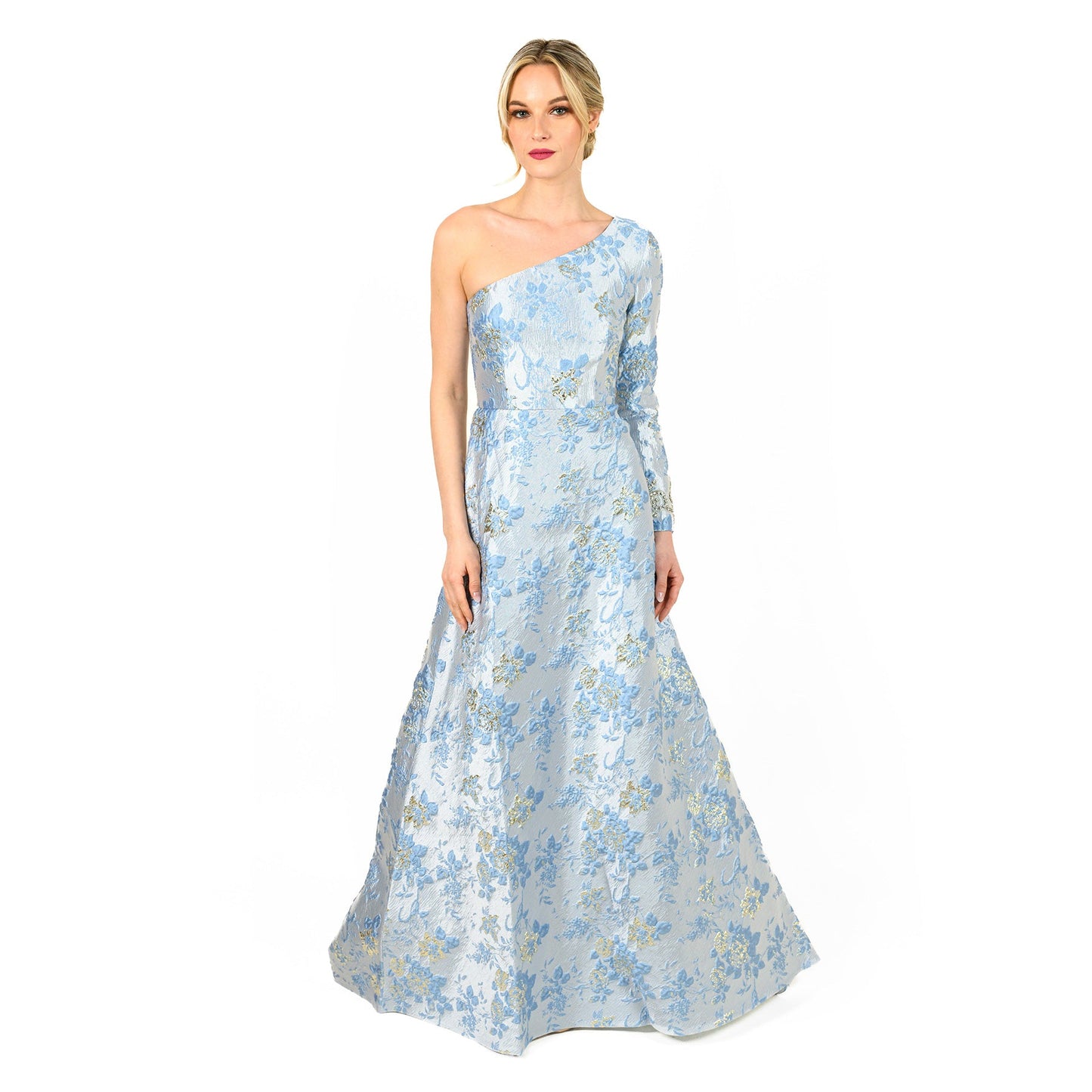 The One Shoulder Beaded Full Length Gown Classic