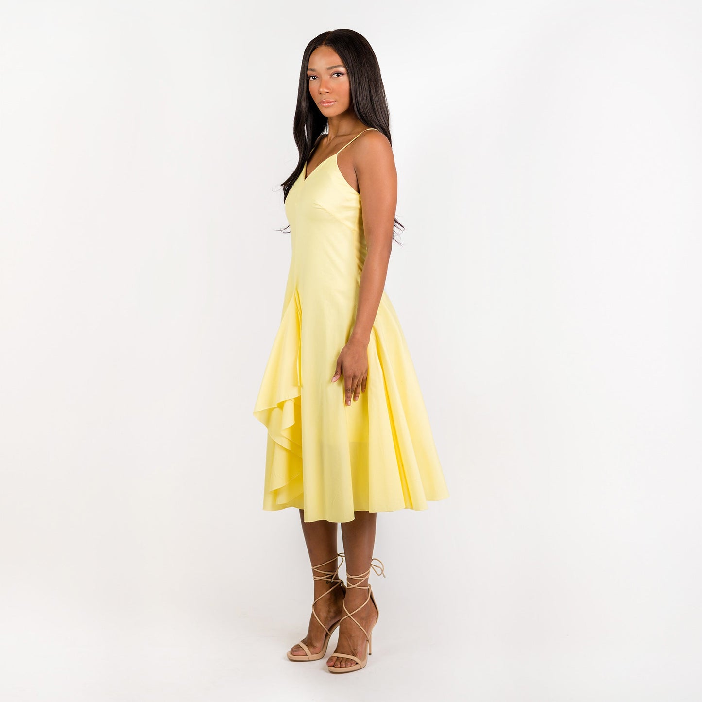 CN7203 Spaguetti Strap Flared Dress