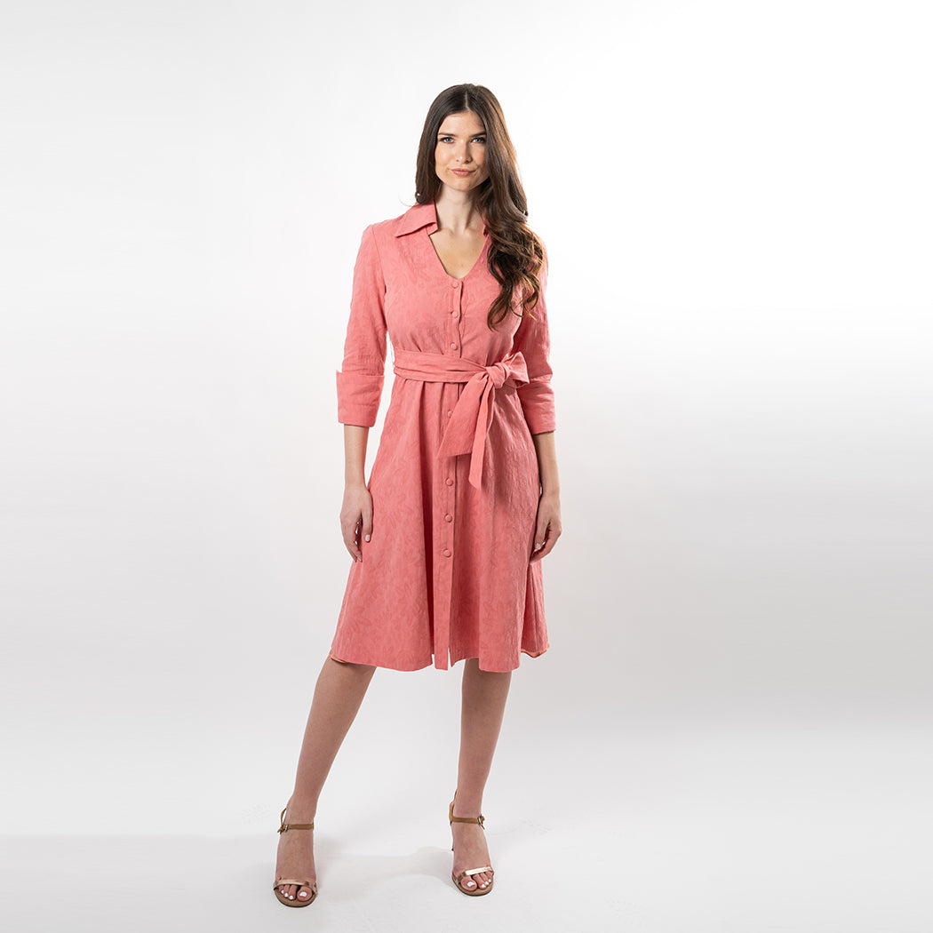 Button Down Fit & Flare Shirt Dress