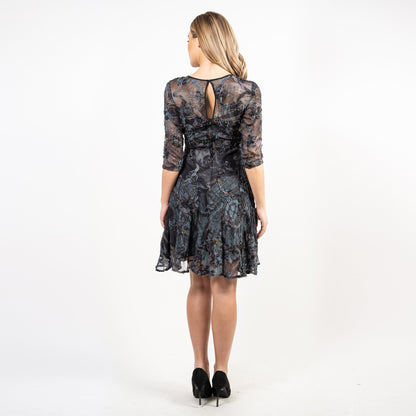 The Boat Neck Shirred Shoulder Fit & Flare Classic