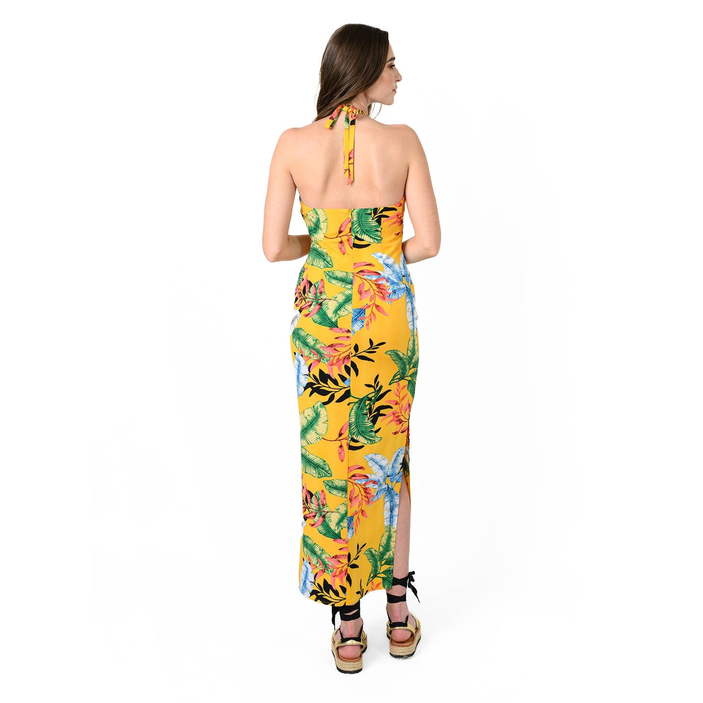 Ruffle Front Halter Dress