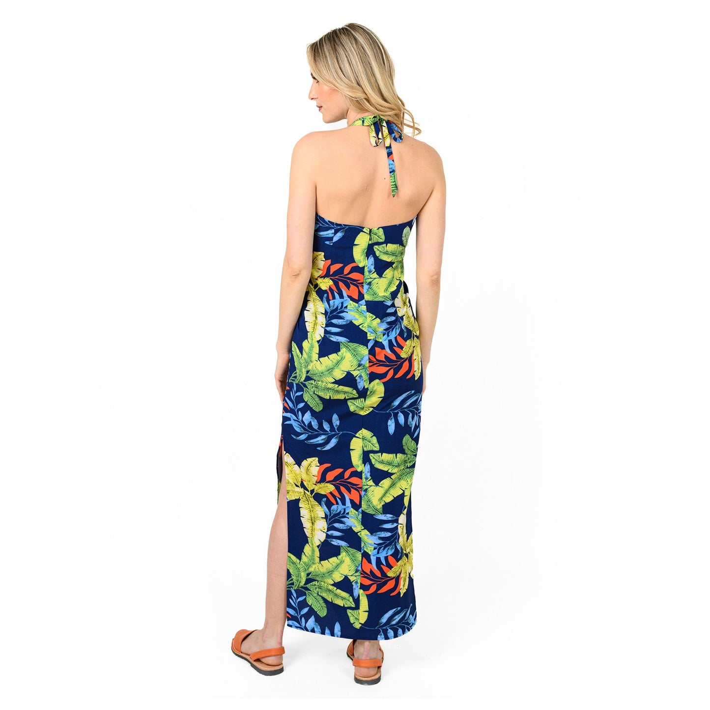 Ruffle Front Halter Dress