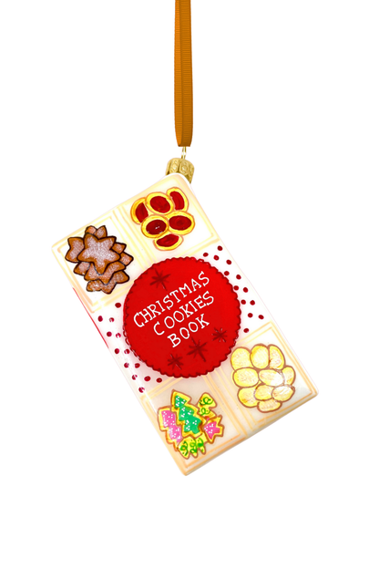 Christmas Cookie Book Glass Ornament