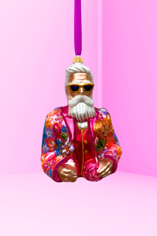 Cool-El Santa Polish Glass Ornament (Pink)