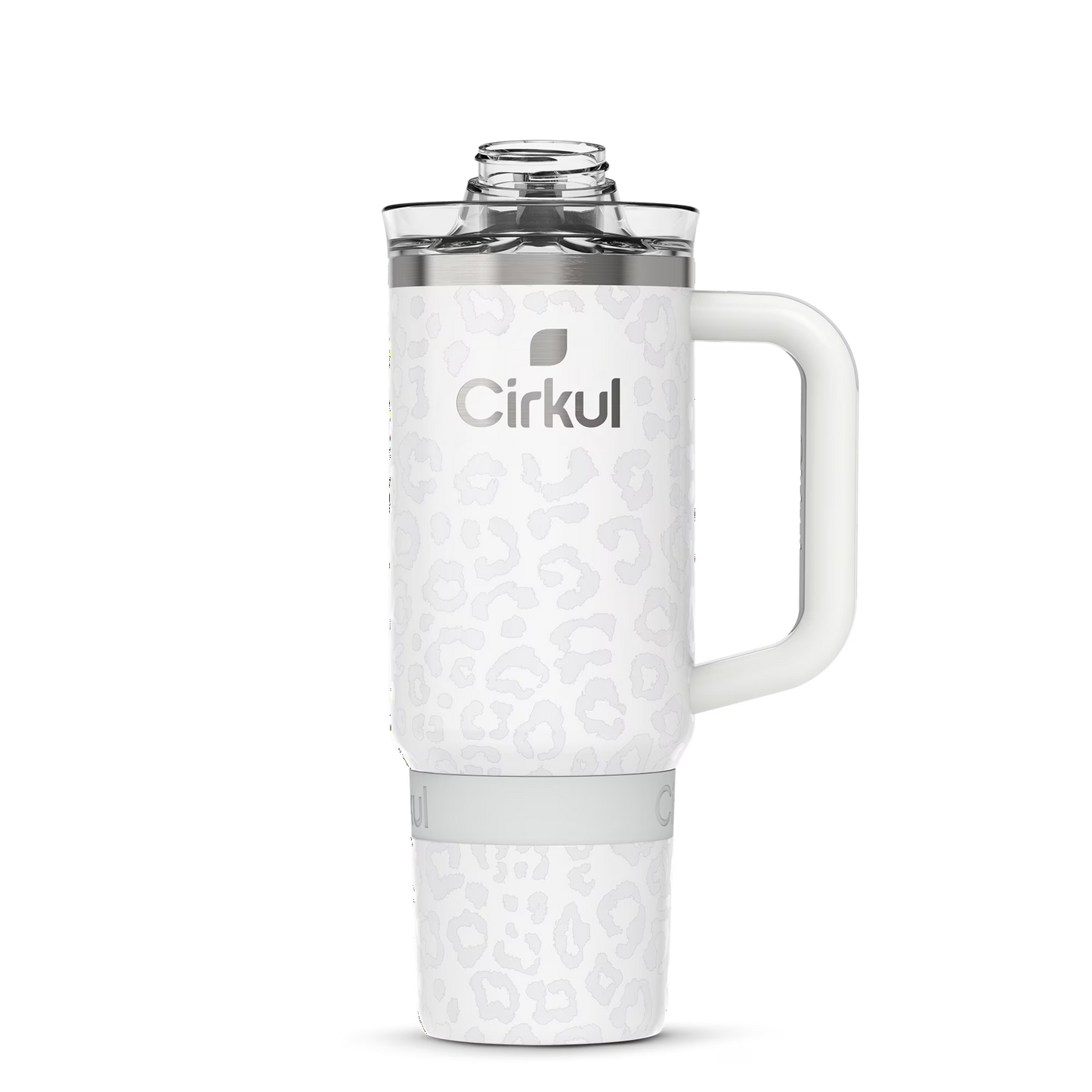 Cirkul 30oz Travel StrawSip Double-Wall Insulated Stainless Steel Tumbler with Handle, Azure Shimmer (Light Teal Sparkle)