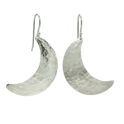 Crescent Moon Earrings in Sterling Silver | Moon Phase Earrings