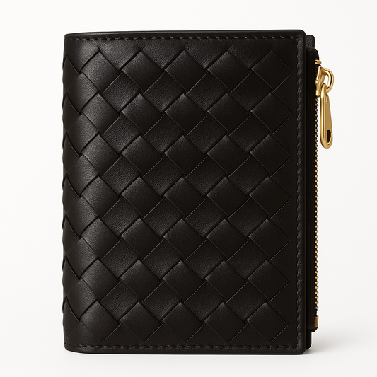 WOVEN LEATHER SMALL WALLET