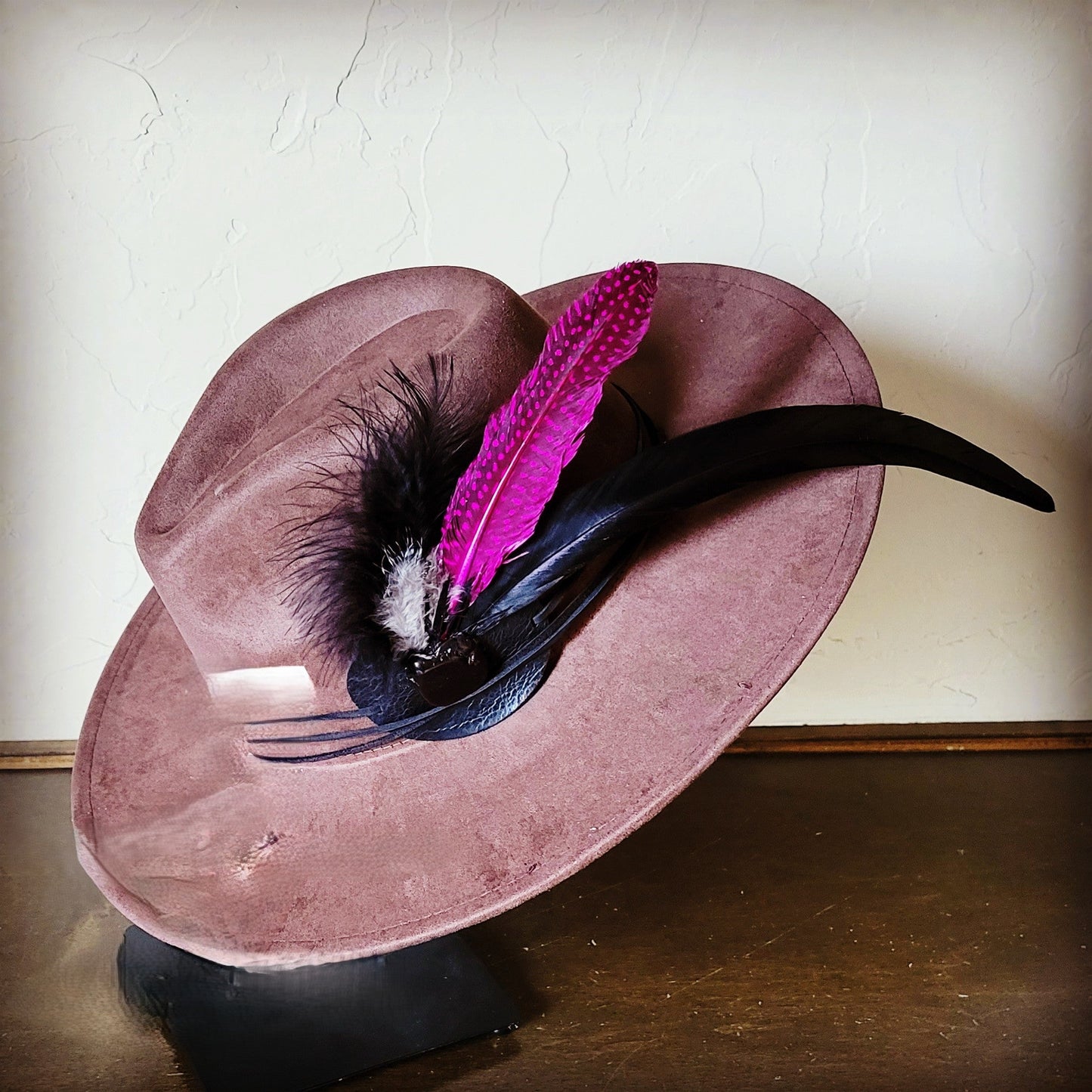 Boho Western Hat w/ Choice of Feather Hat Band-Brown 982d