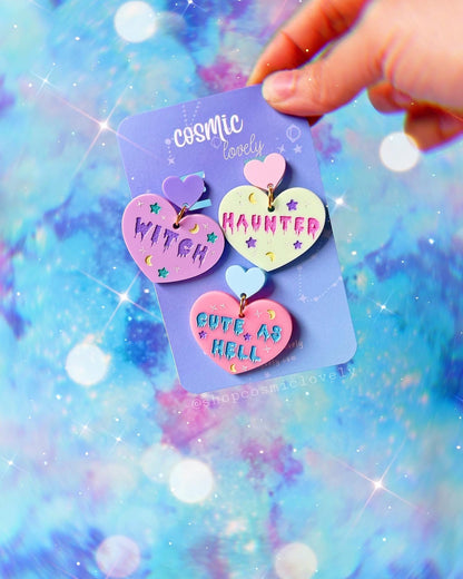 Spooky Cute Heart Earrings