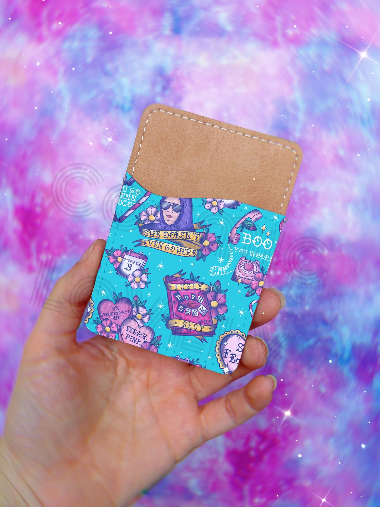 B00 Y0U WH0RE blue Phone Card Holder