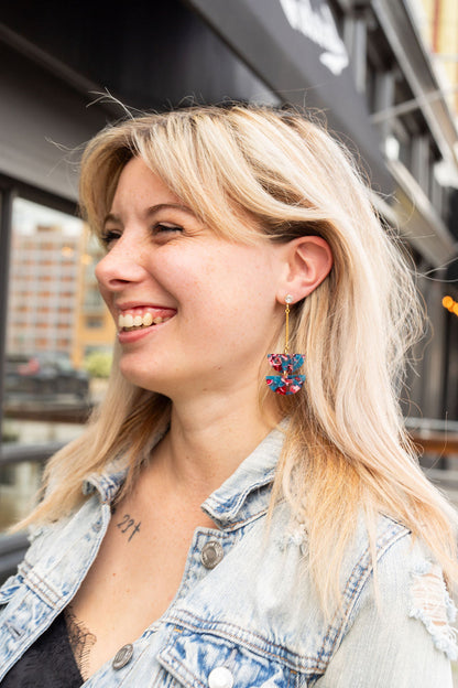 Everly Earrings - Magenta Teal