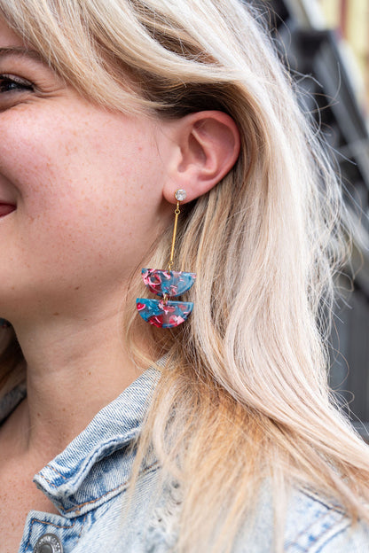 Everly Earrings - Magenta Teal