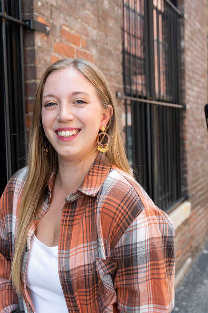 Francesca Earrings - Mauve & Copper