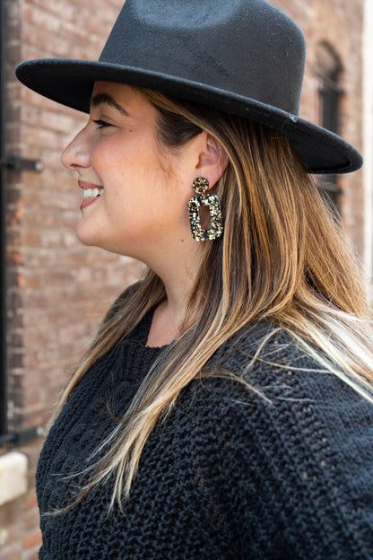Margot Earrings - Black Gold Flake