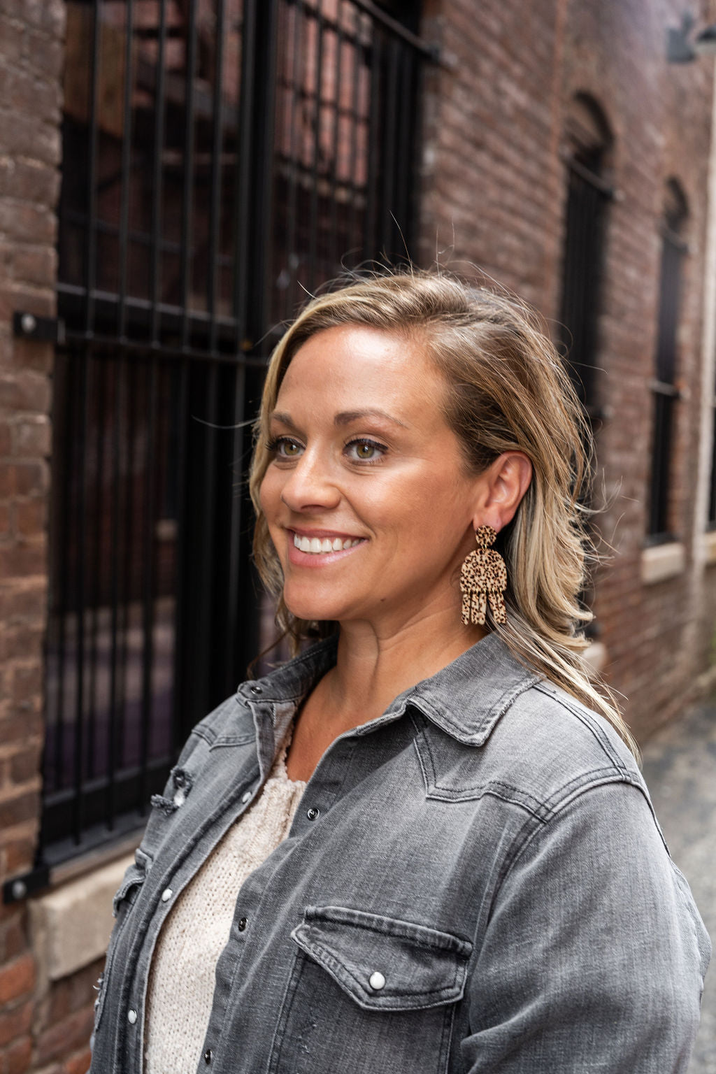 Willow Earrings - Brown Dot