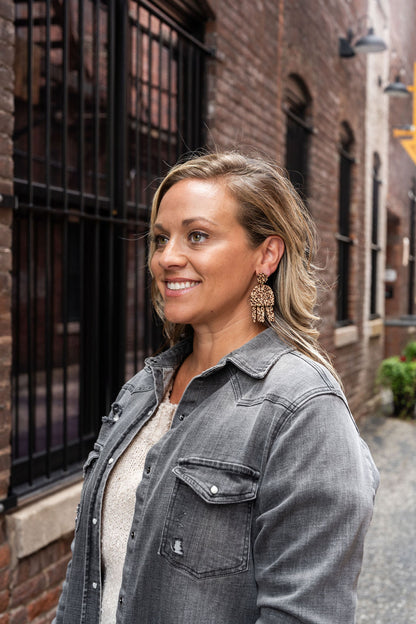 Willow Earrings - Brown Dot