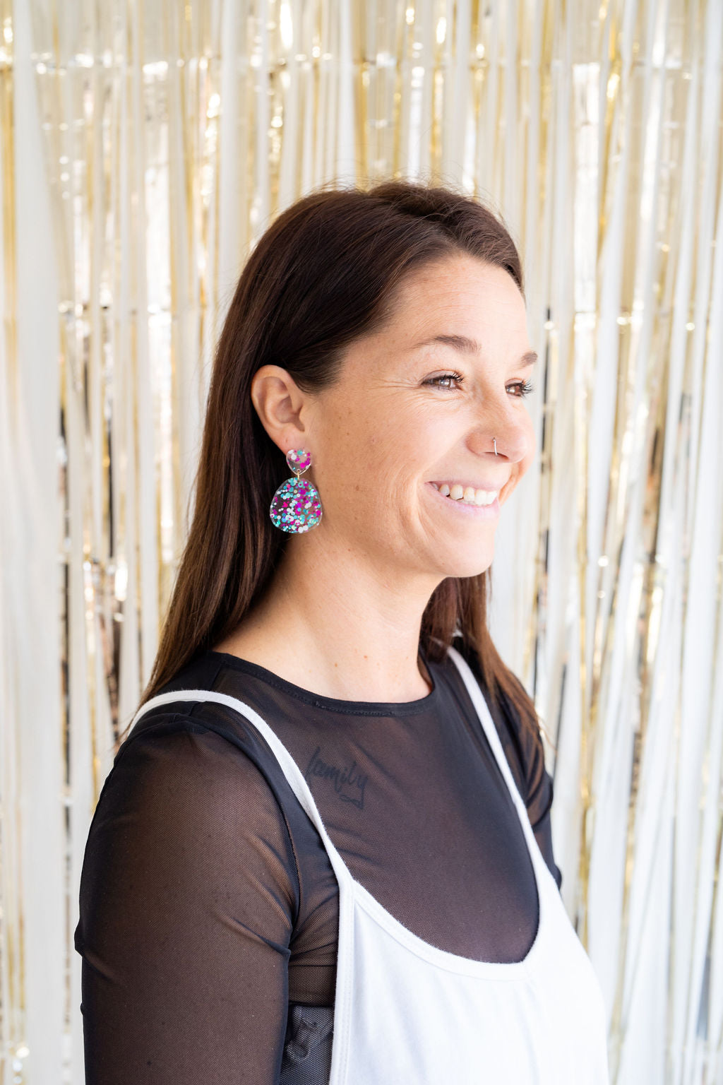 Penelope Earrings - Blue Violet Confetti