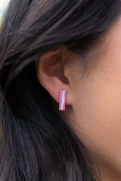 Bella Bar Studs - Rose Pink