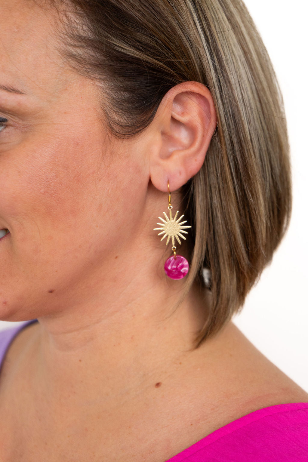 Solana Earrings - Raspberry