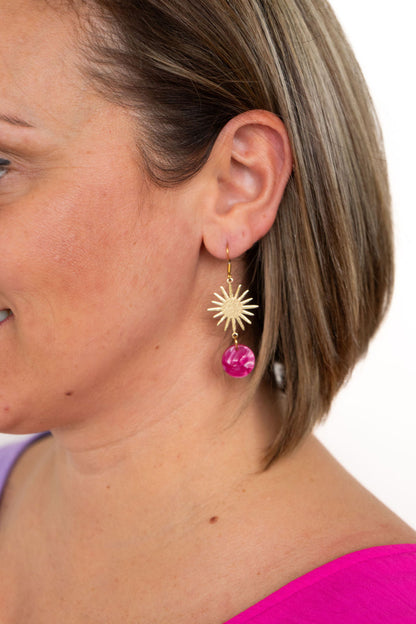 Solana Earrings - Raspberry