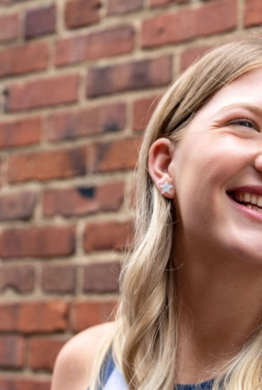 Star Studs- Pearly White