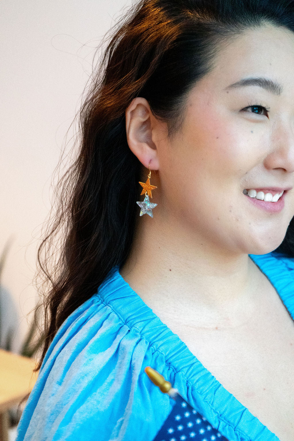 Starry Earrings - Silver Glitter