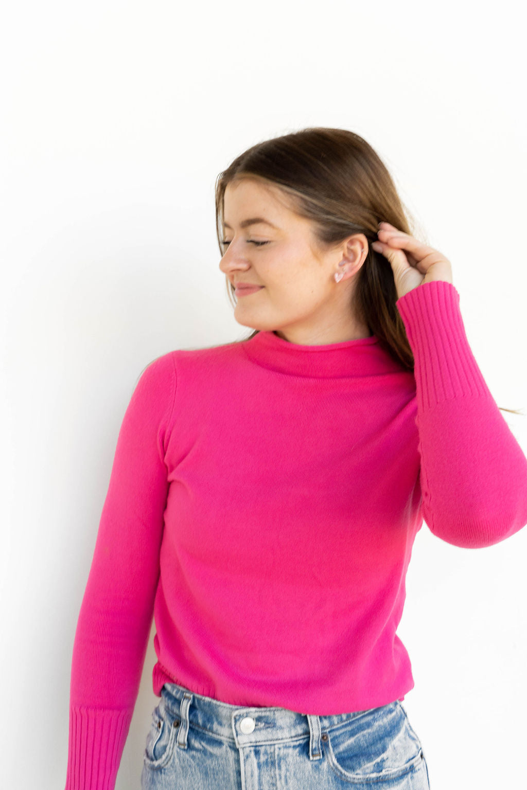 Hand Drawn Heart Studs- Pink