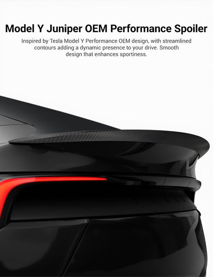 Performance Style Dry Carbon Fiber Spoiler for Tesla Model Y Juniper 2025+