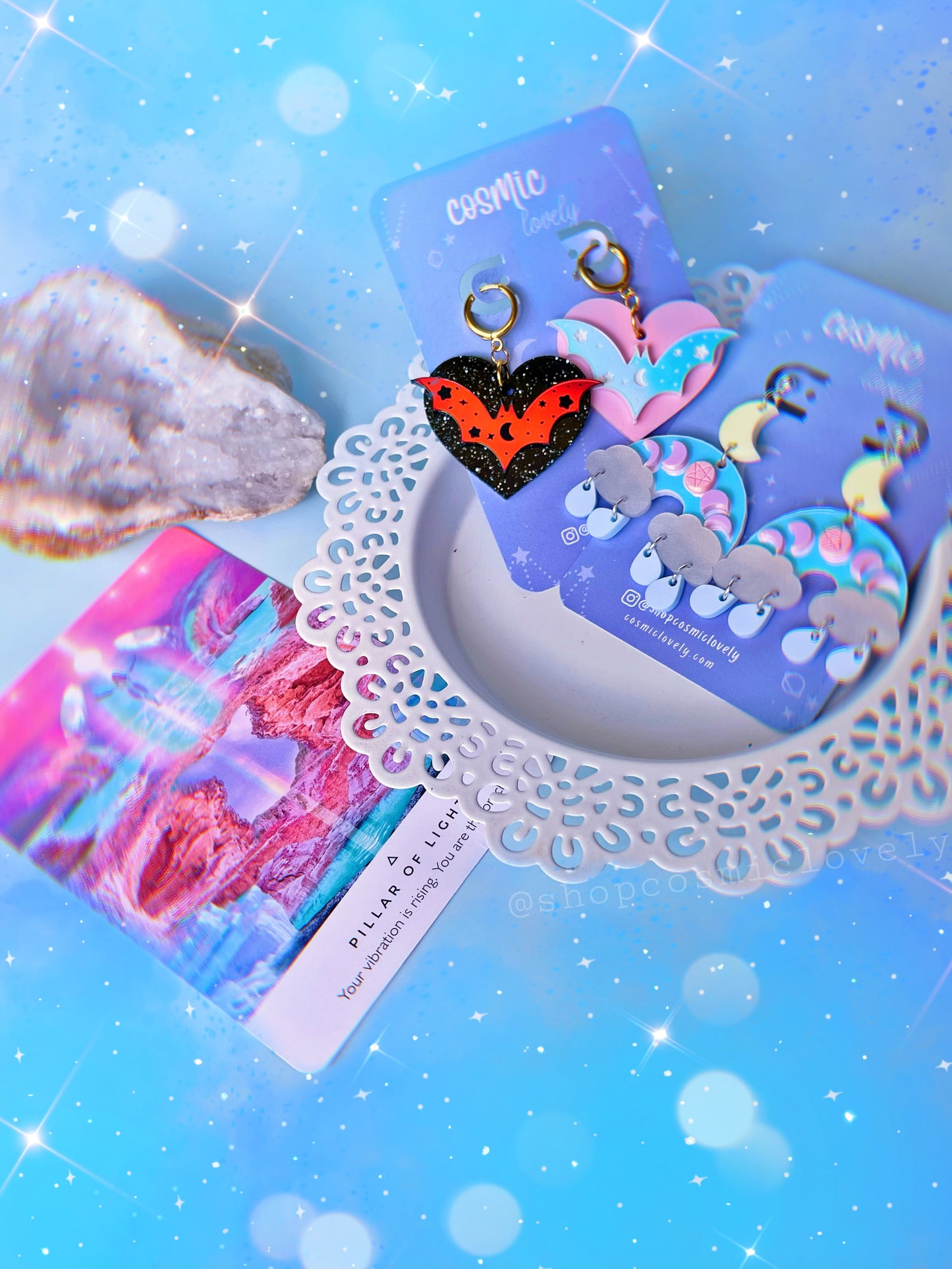 Cutie Bat Heart Earrings