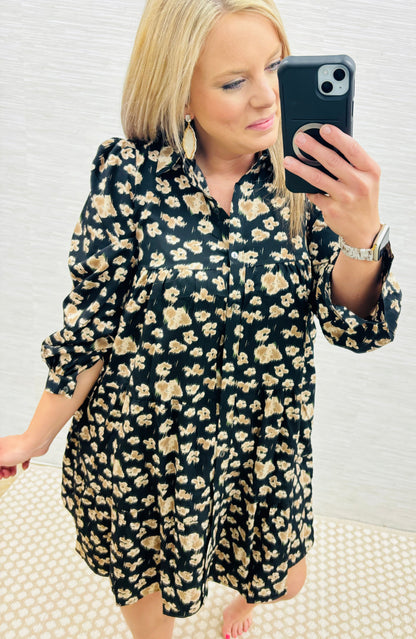 Abstract Tiered Dress