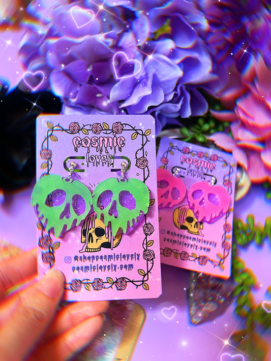 GLOW in the dark Poison Apple Earrings