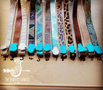 Boho Western Felt Hat w/ Choice of Leather Hat Band w/ Turquoise Slab-Brown 980h