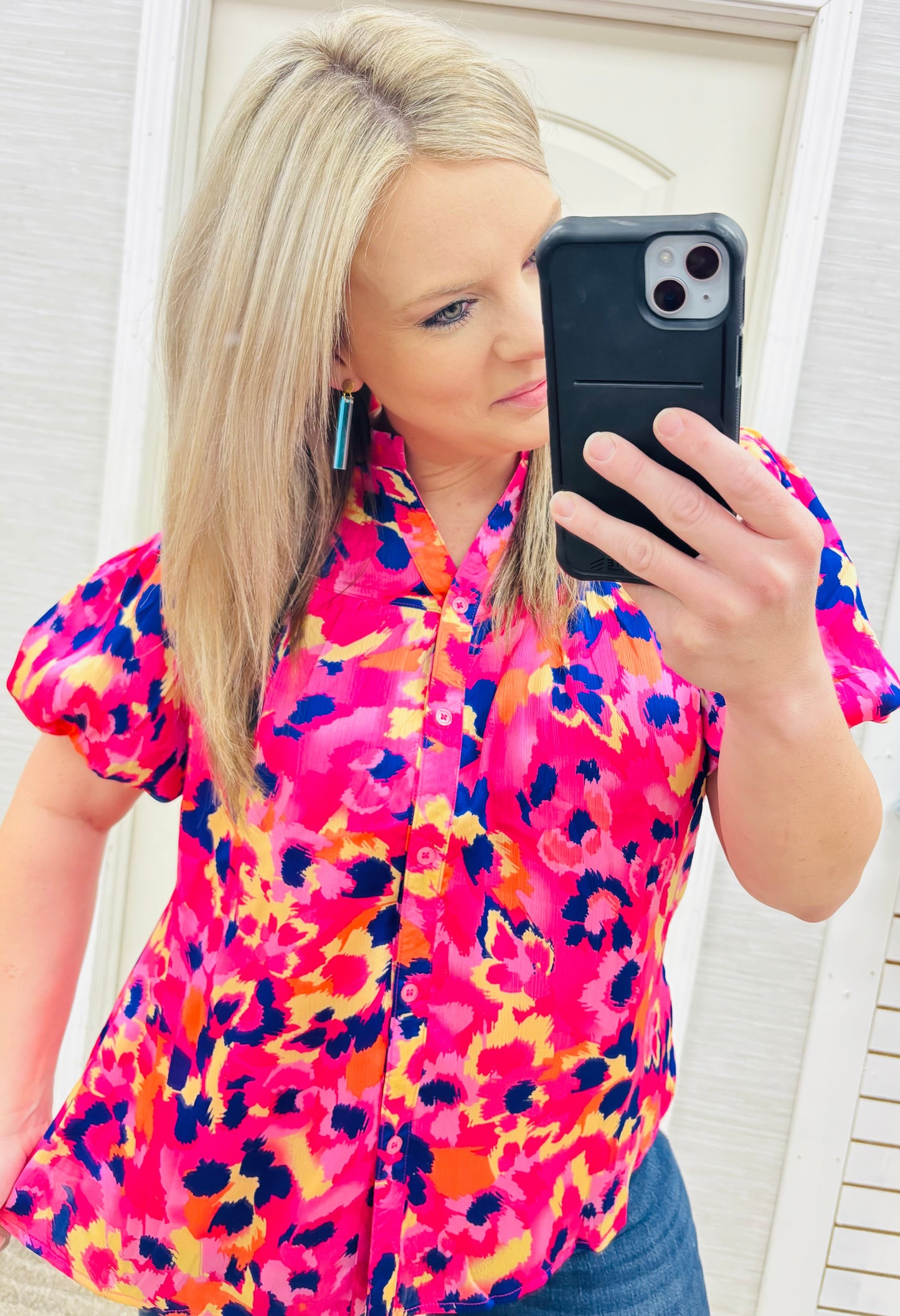Pink & Purple Leopard Blouse
