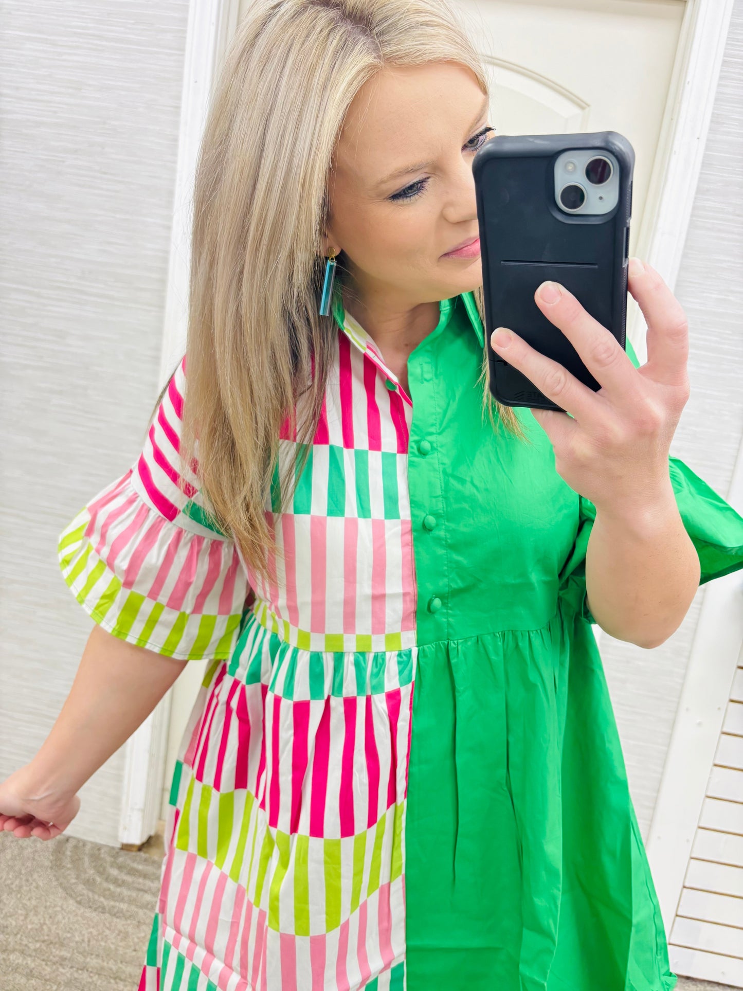 Green New to Town Dress