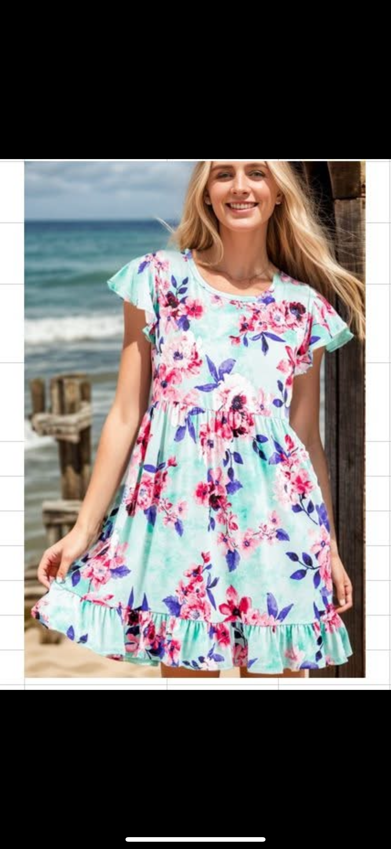 Mint Sunrises Floral Dress