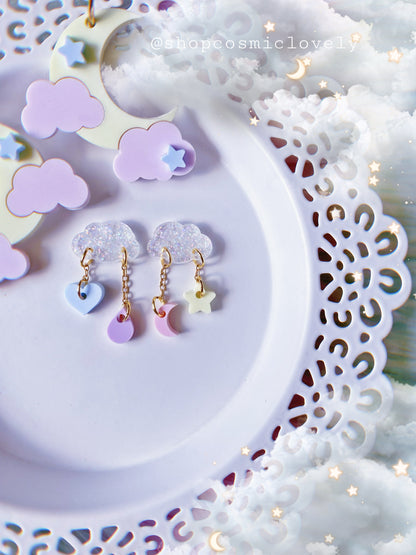 KAWAII CLOUD DANGLE STUDS