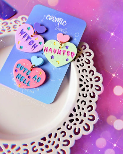 Spooky Cute Heart Earrings