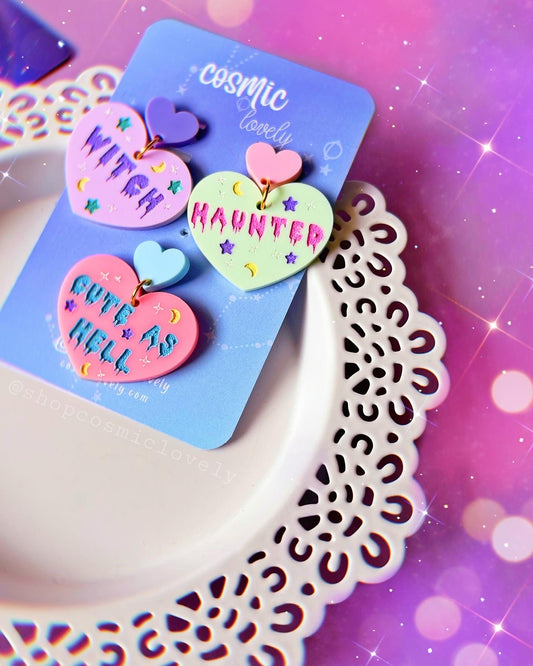Spooky Cute Heart Earrings