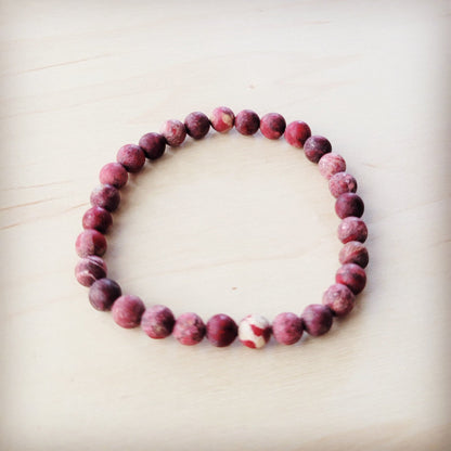 **Pink Agate Beaded Stretch Bracelet 810y
