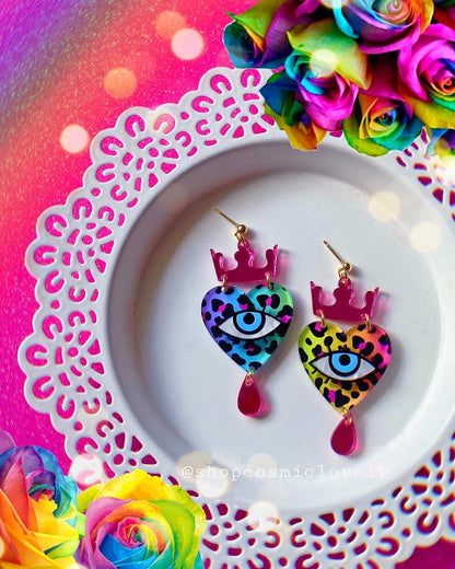 Rainbow Leopard QUEEN Earrings