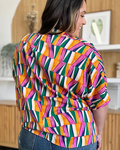 Geometric Bright Colors Blouse