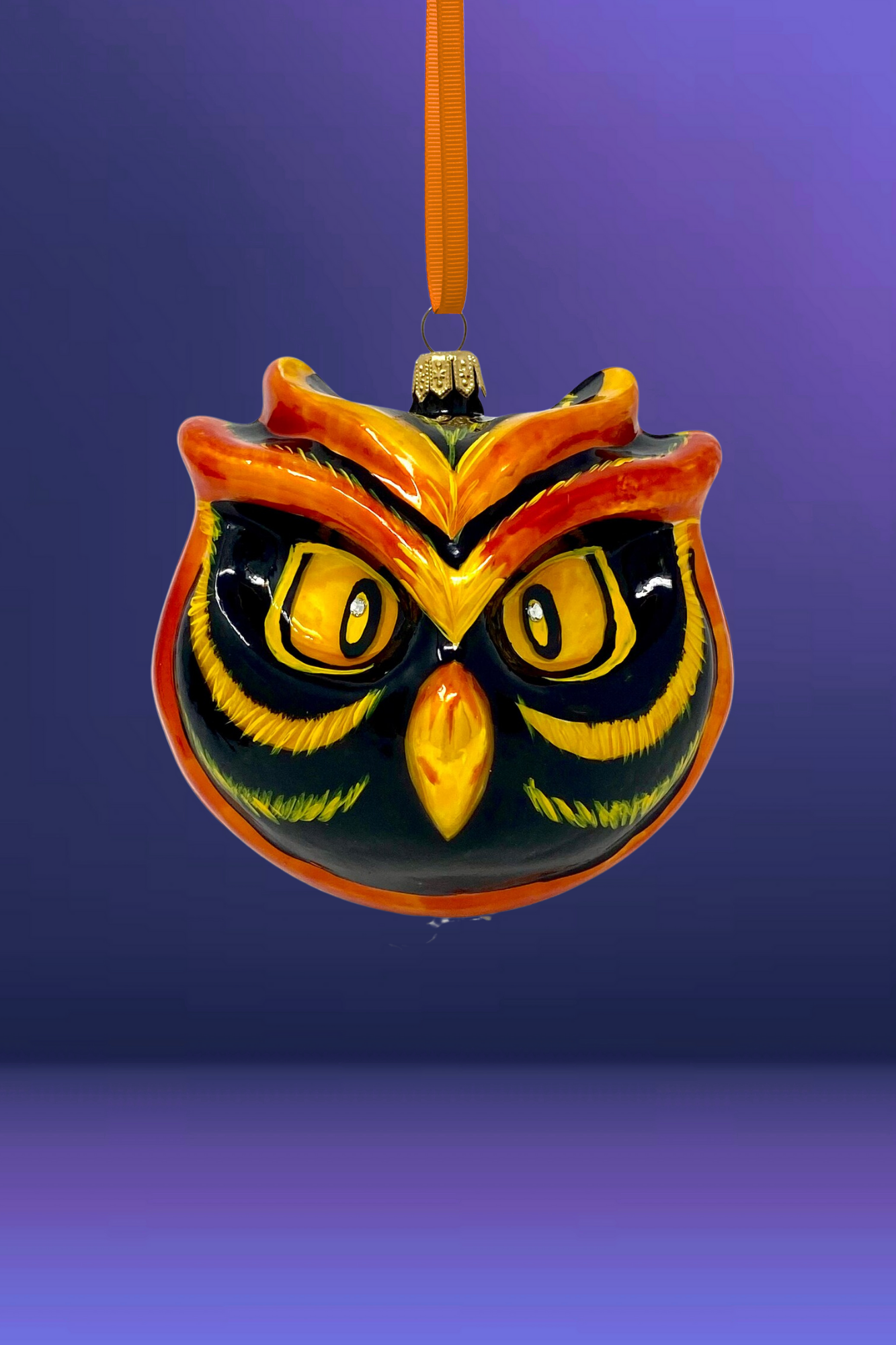 Fire Owl Polish Glass Ornament