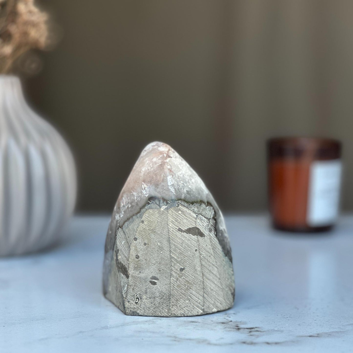 Strange specimen Amethyst geode, raw purple crystal cluster