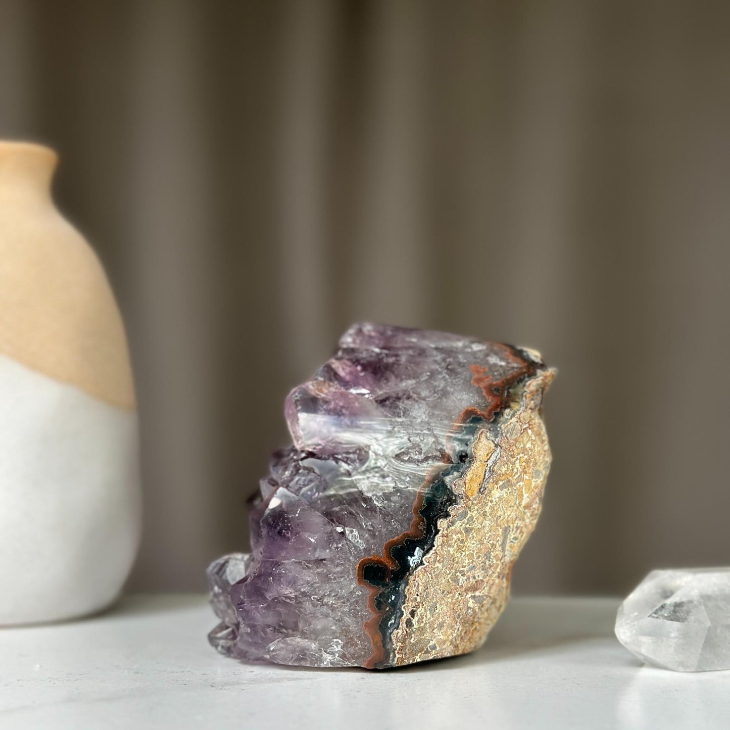 2 Lb Amethyst geode Unique raw crystal cluster, Deep Purple Project Amethyst crystal