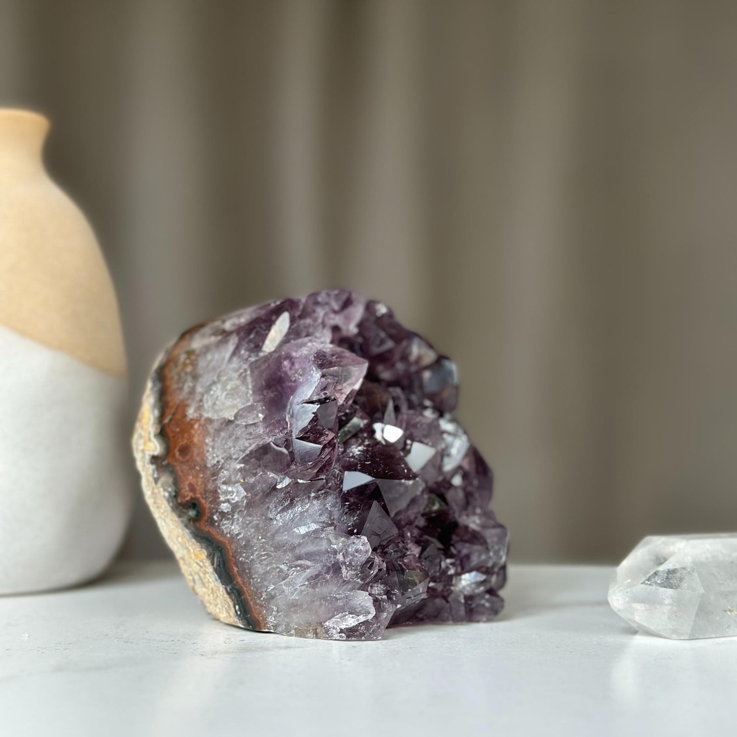 2 Lb Amethyst geode Unique raw crystal cluster, Deep Purple Project Amethyst crystal